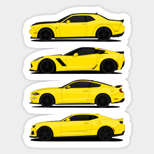 AMERICAN MUSCLE YELLOW Sticker